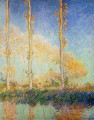 Three Poplar Trees in the Autumn Claude Monet Landscape